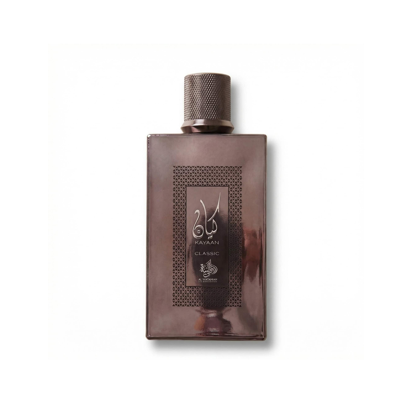 Bottle of Al Wataniah Kayaan Classic EDP fragrance on a white background with soft shadow
