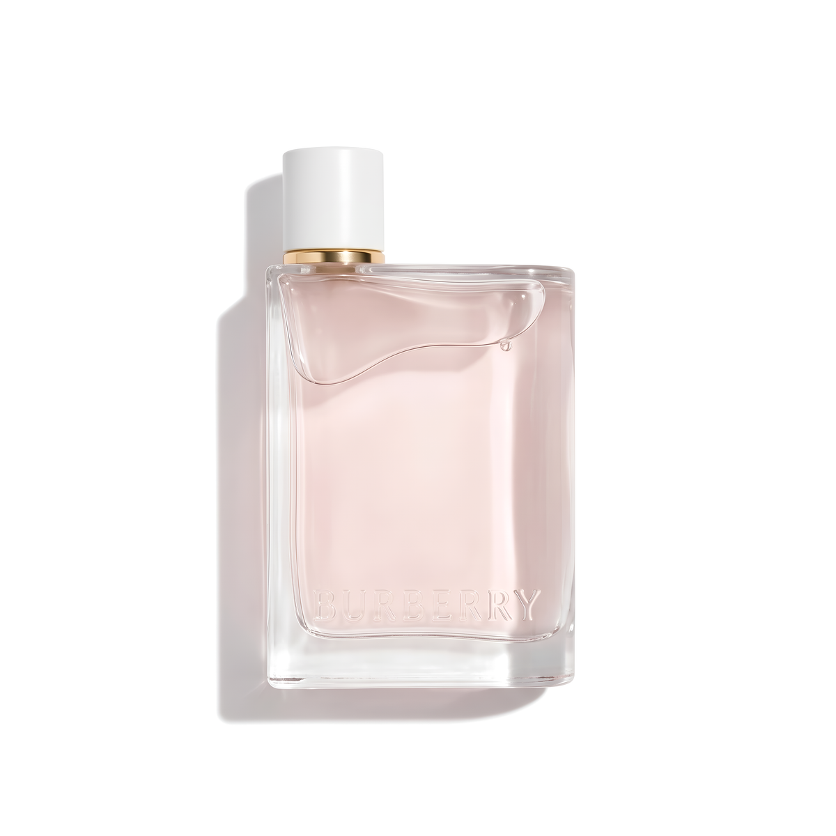 Bottle of Burberry Her Blossom EDT fragrance on a white background with soft shadow