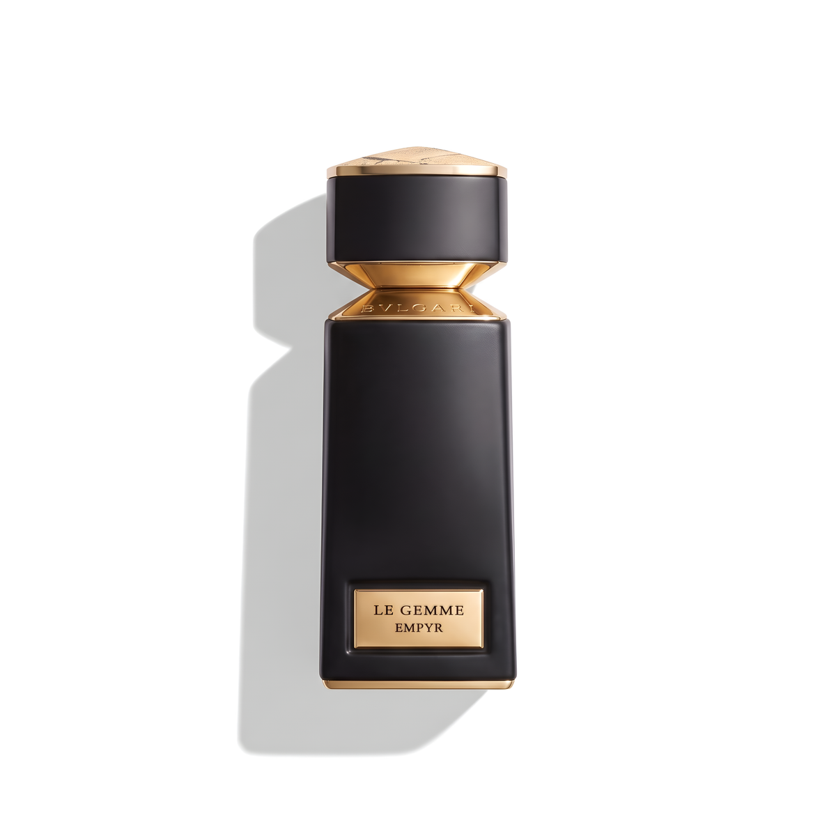 Bottle of Bvlgari Le Gemme Empyr EDP fragrance on a white background with soft shadow