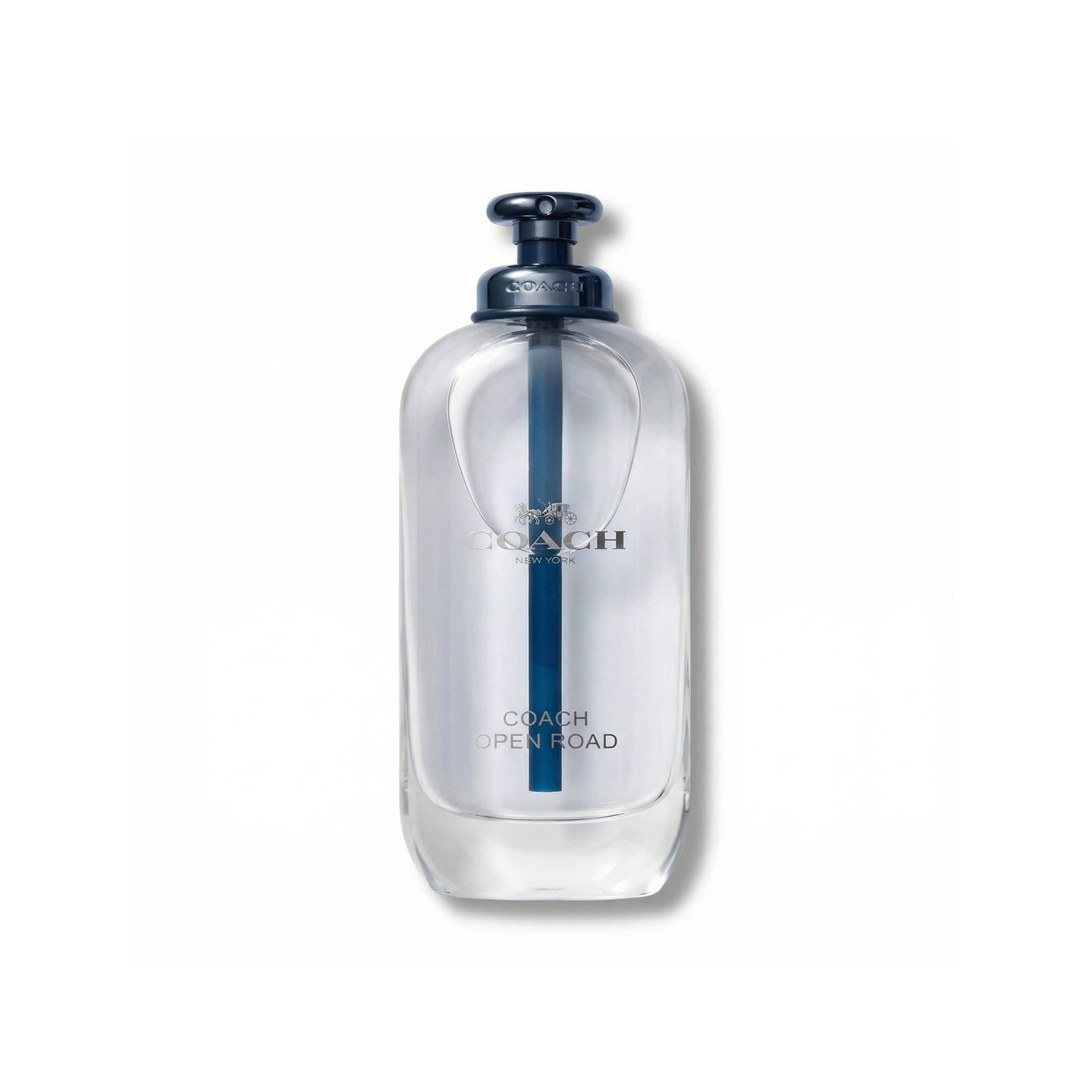 Bottle of Coach Open Road EDT fragrance on a white background with soft shadow