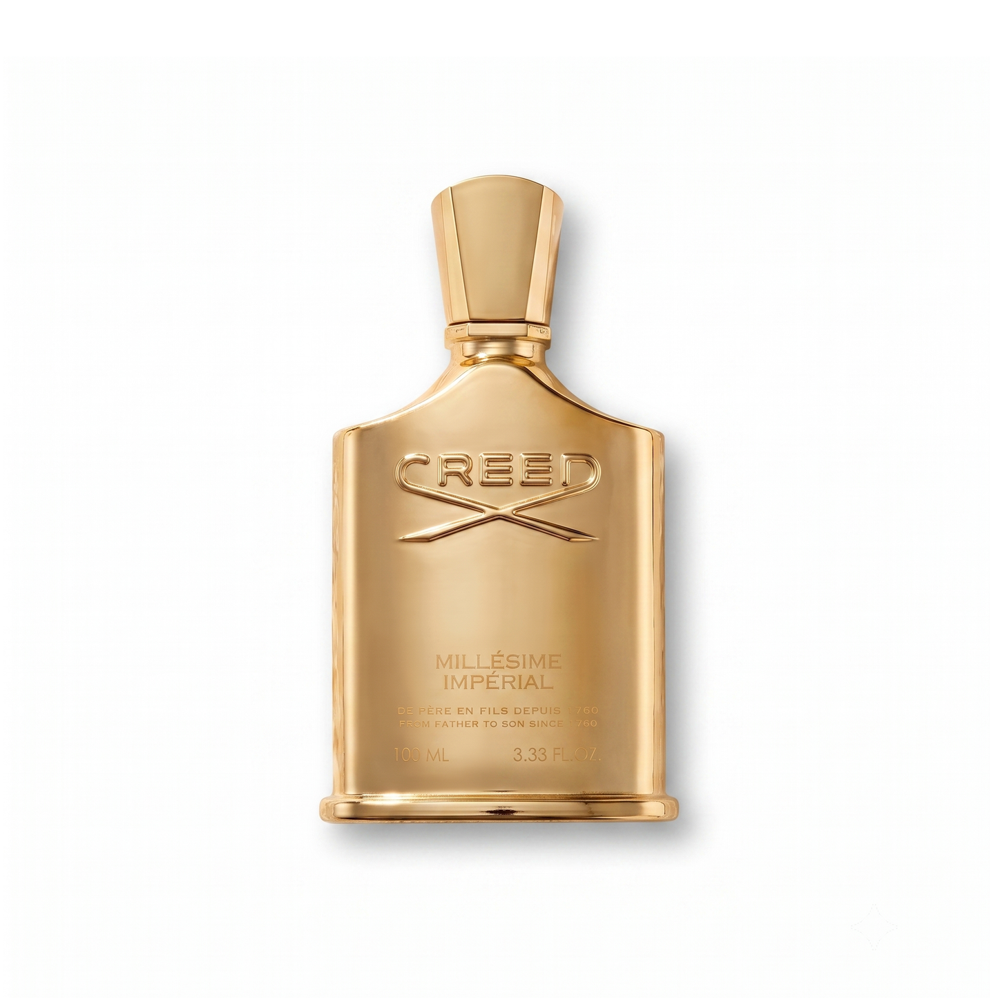 Bottle of Creed Millésime Impérial EDP fragrance on a white background with soft shadow
