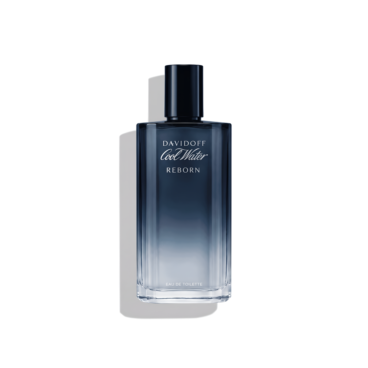 Bottle of Davidoff Cool Water Reborn EDT fragrance on a white background with soft shadow