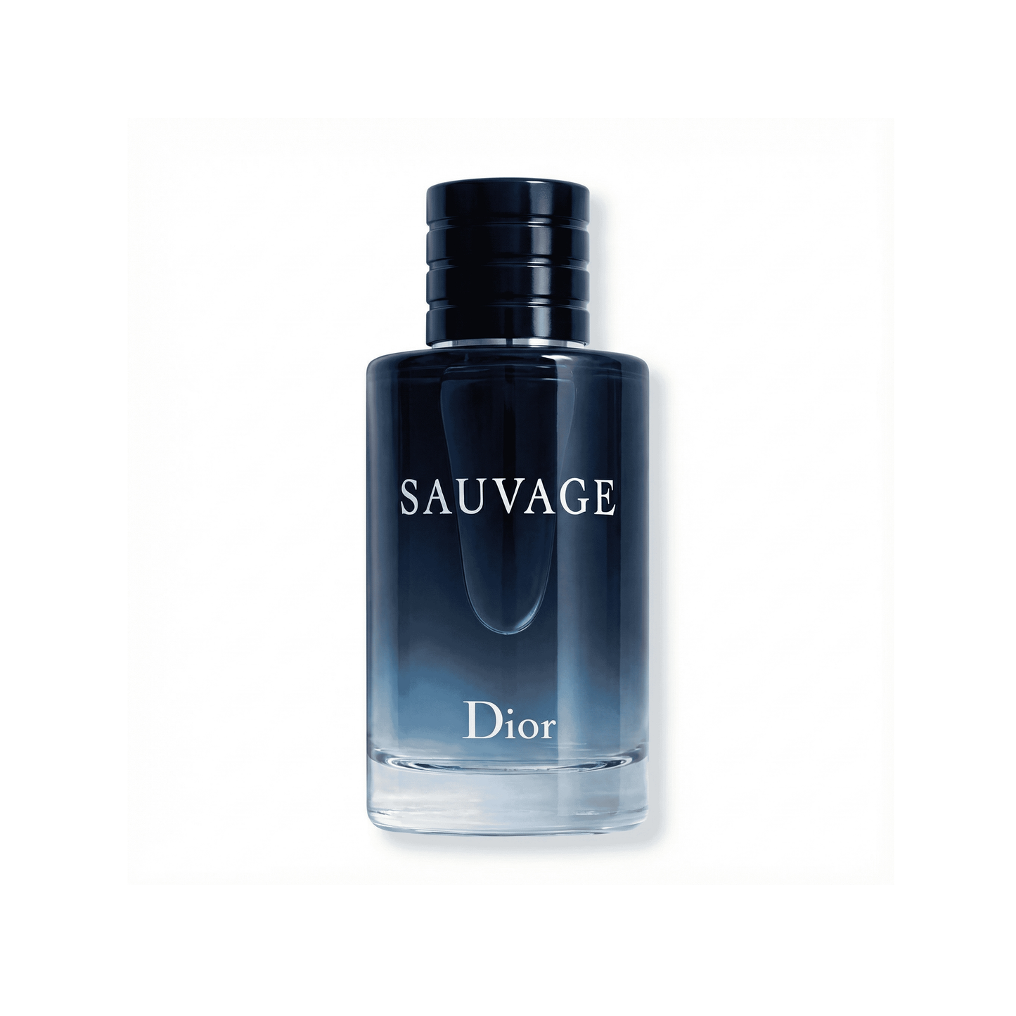 Bottle of Dior Sauvage Eau de Toilette EDT fragrance on a white background with soft shadow