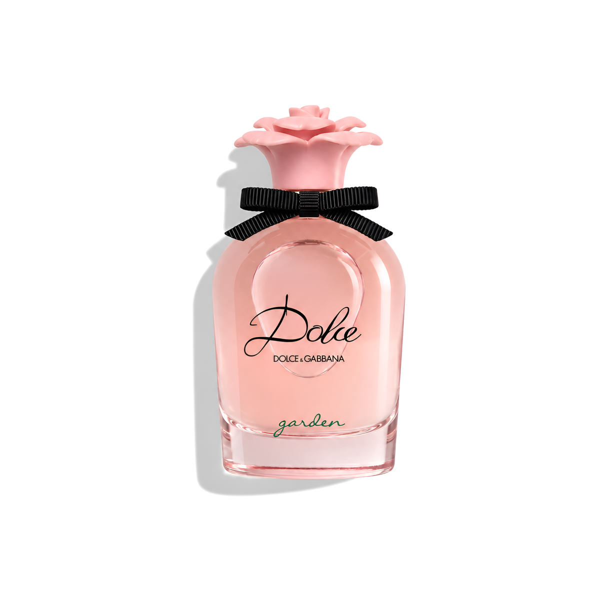Bottle of Dolce Garden EDP fragrance on a white background with soft shadow