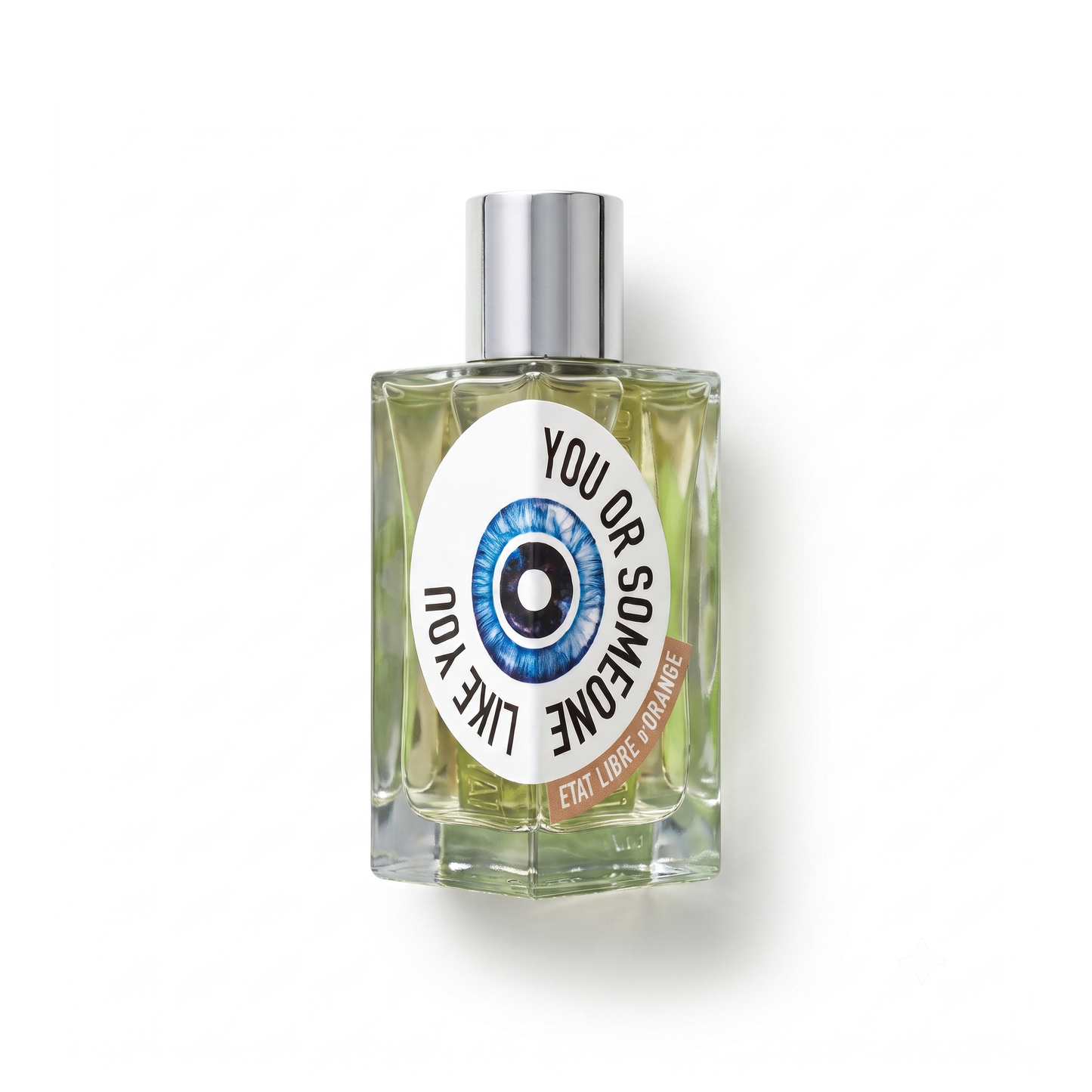 Bottle of Etat Libre d'Orange You or Someone Like You EDP fragrance on a white background with soft shadow