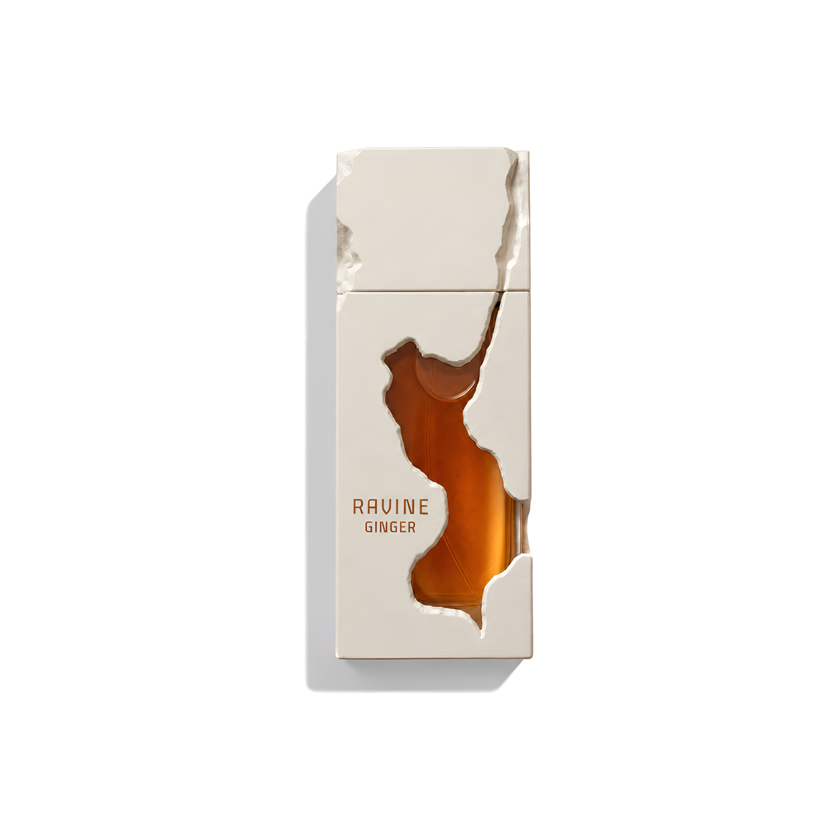Bottle of French Avenue Ravine Ginger EDP fragrance on a white background with soft shadow