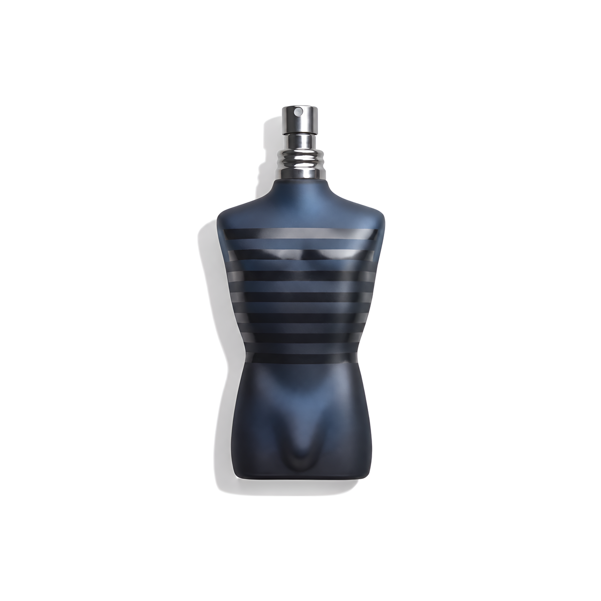 Bottle of JPG Ultra Male EDT fragrance on a white background with soft shadow