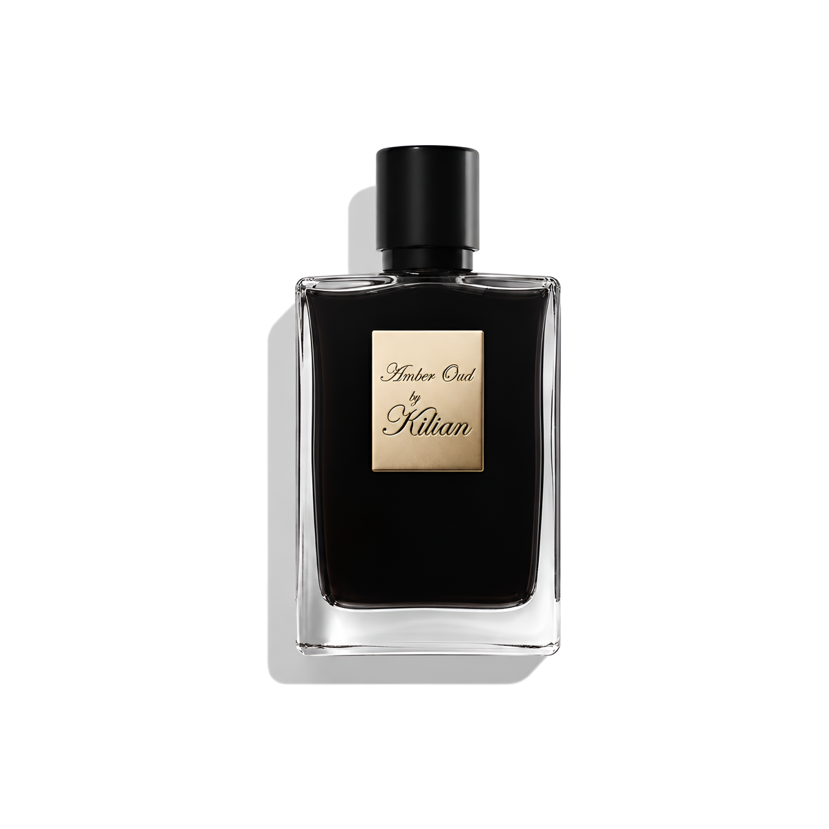 Bottle of Kilian Amber Oud (Batch 2015) EDP fragrance on a white background with soft shadow