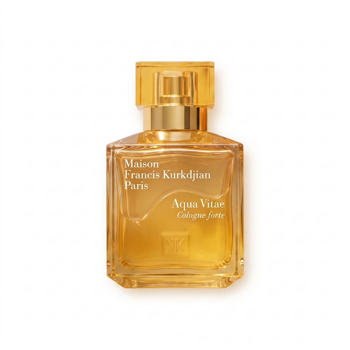 Bottle of MFK Aqua Vitae Cologne Forte fragrance on a white background with soft shadow