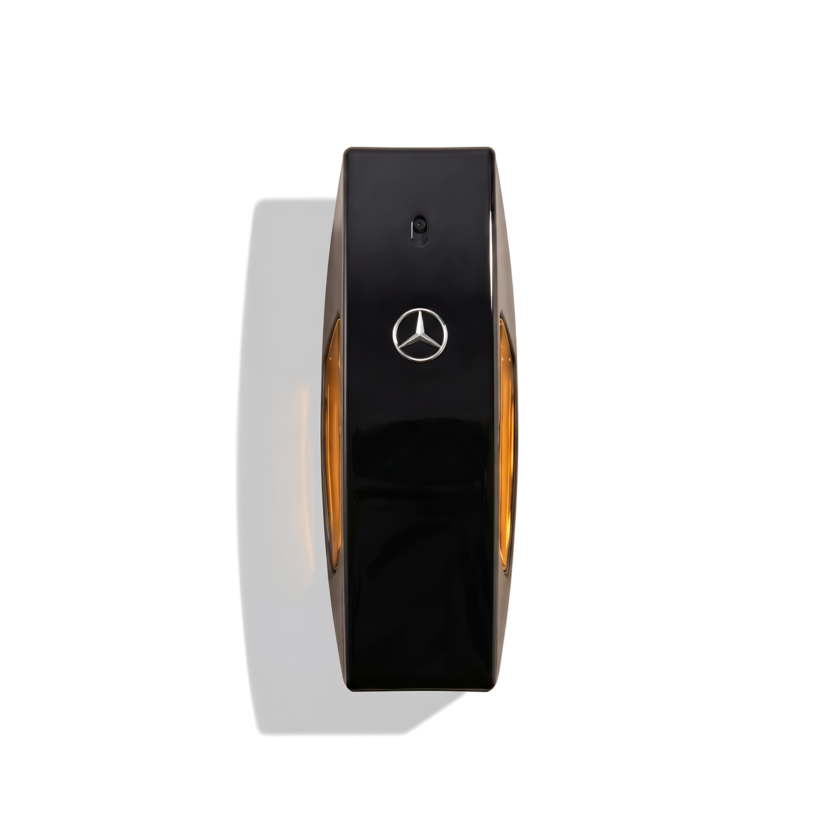 Bottle of Mercedes-Benz Club Black EDT fragrance on a white background with soft shadow