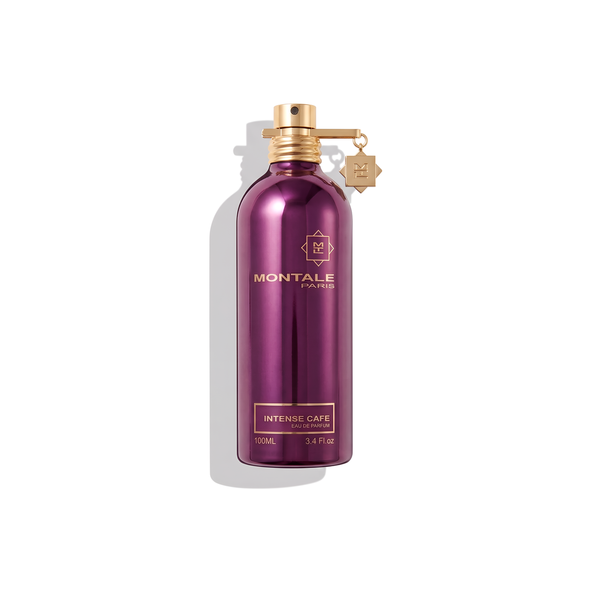 Bottle of Montale Intense Café EDP fragrance on a white background with soft shadow