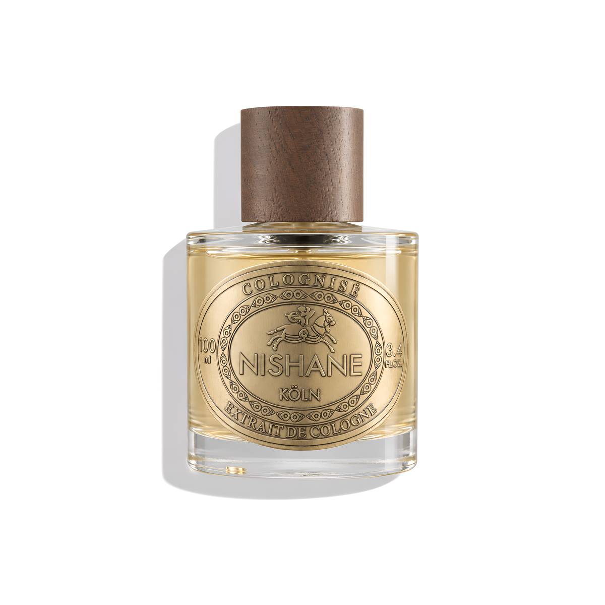 Bottle of Nishane Hesperide Colognise Cologne fragrance on a white background with soft shadow