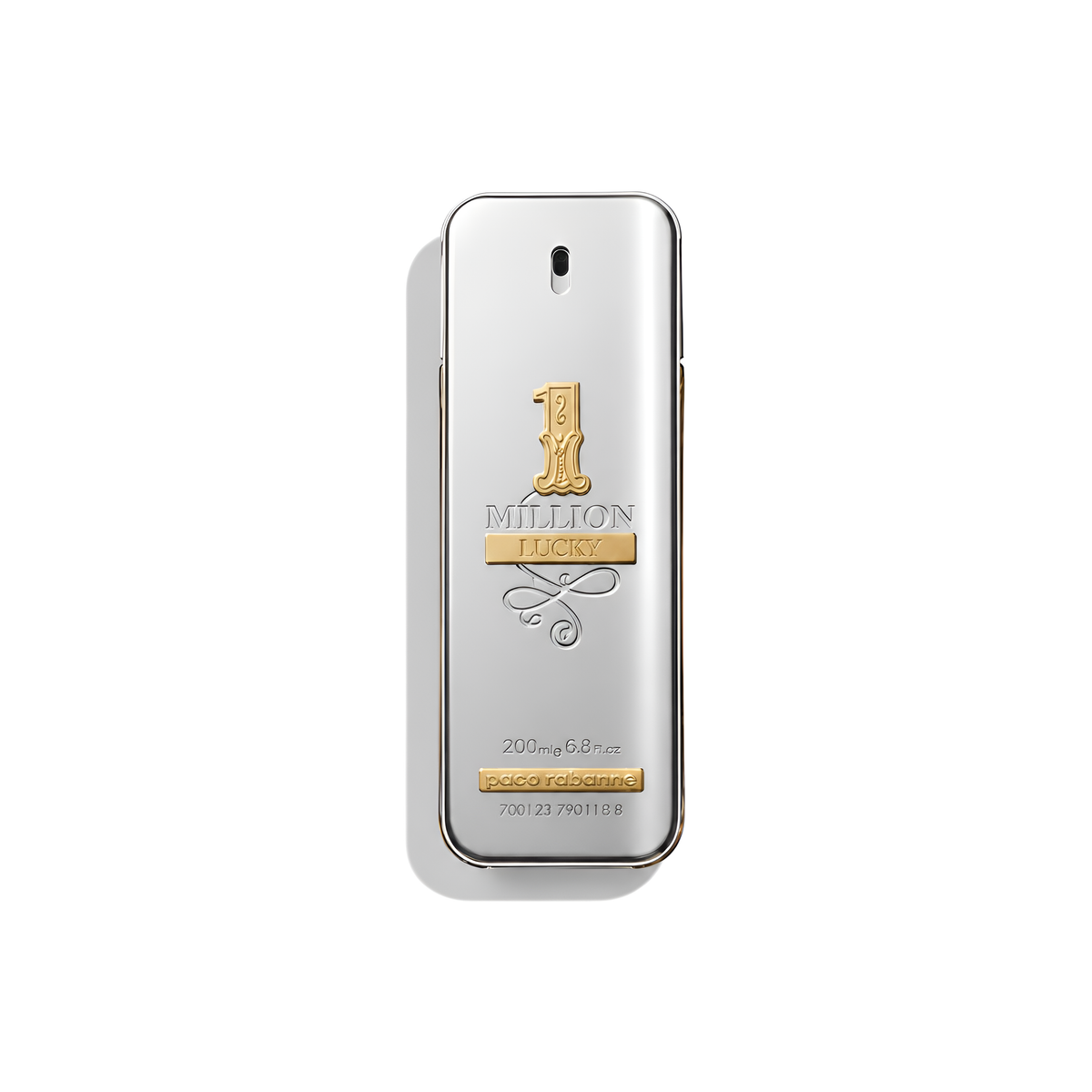 Bottle of Paco Rabanne 1 Million Lucky EDT fragrance on a white background with soft shadow