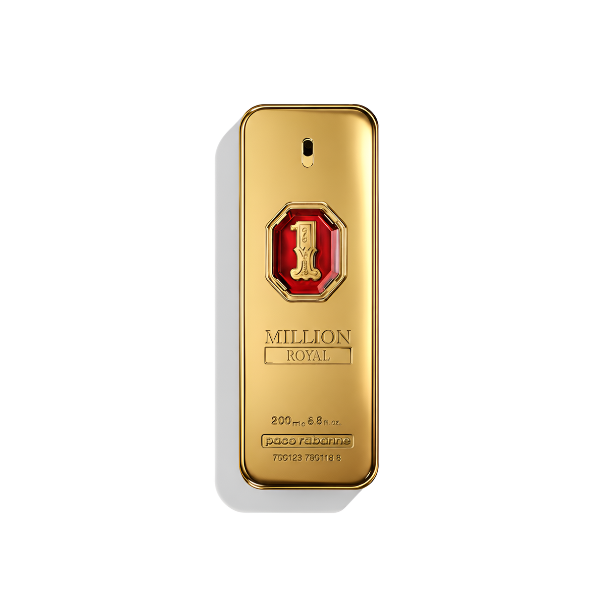 Bottle of Paco Rabanne 1 Million Royal Parfum fragrance on a white background with soft shadow