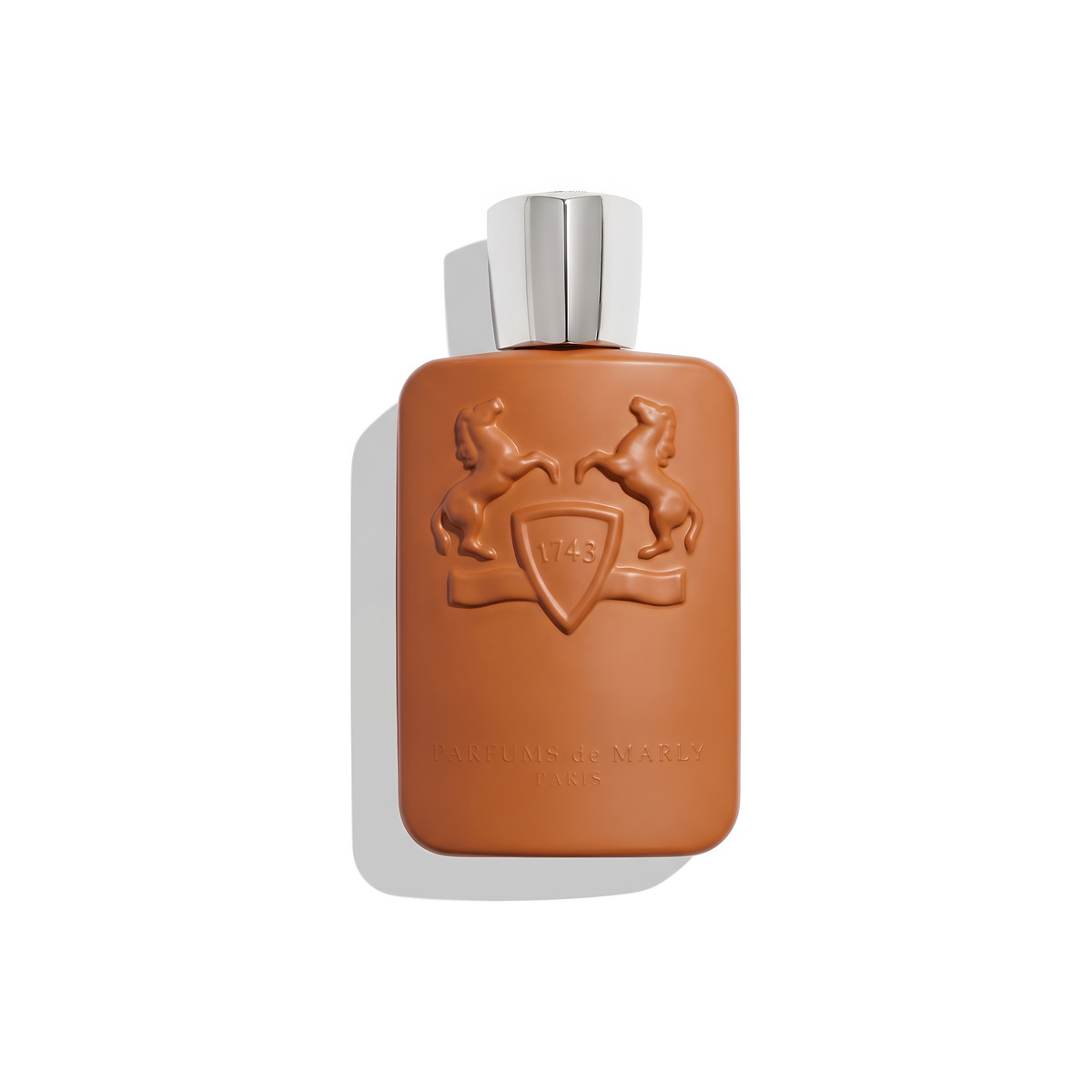 Bottle of Parfums de Marly Althair EDP fragrance on a white background with soft shadow
