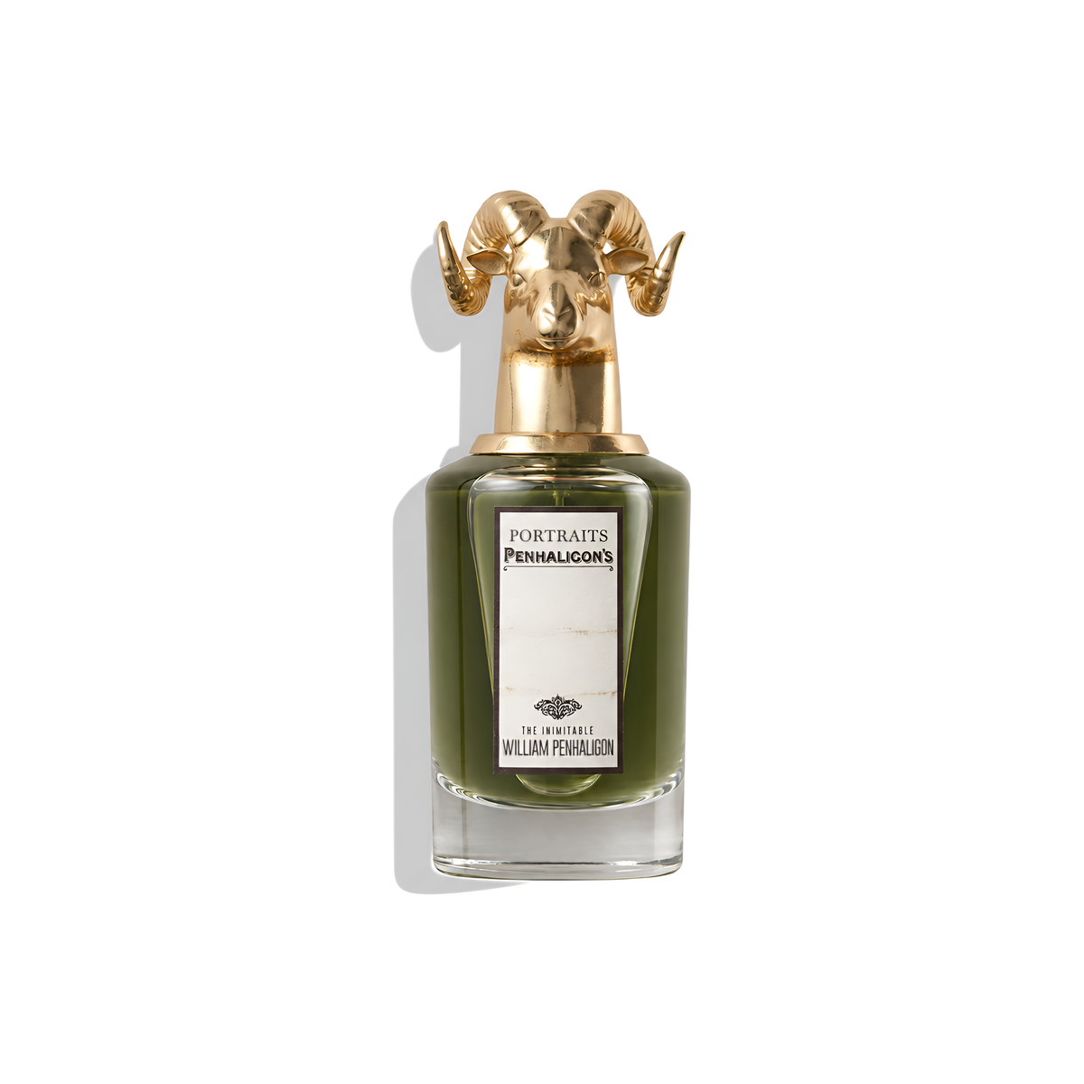 Bottle of Penhaligon's The Inimitable William Penhaligon EDP fragrance on a white background with soft shadow