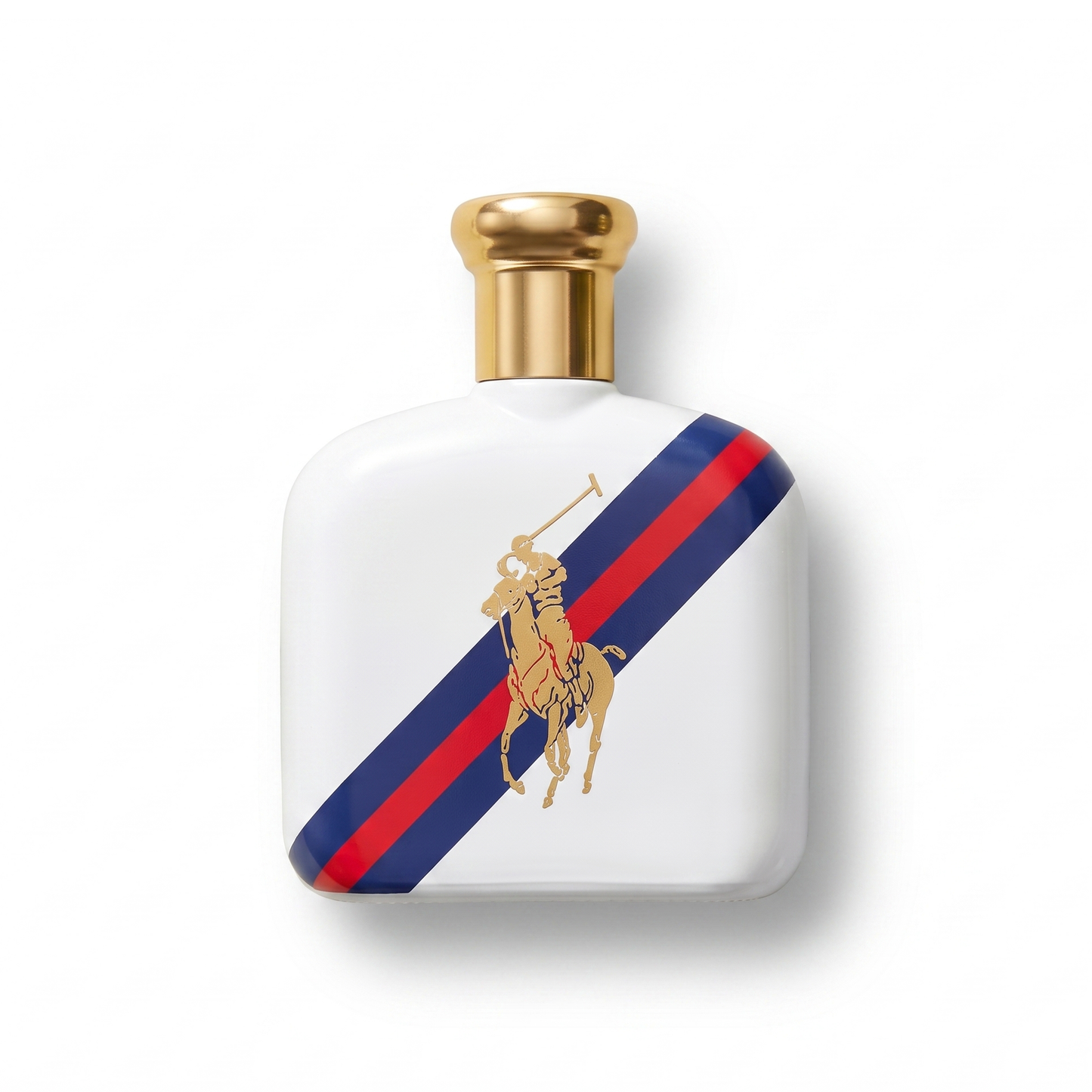 Bottle of Ralph Lauren Polo Blue Sport EDT fragrance on a white background with soft shadow