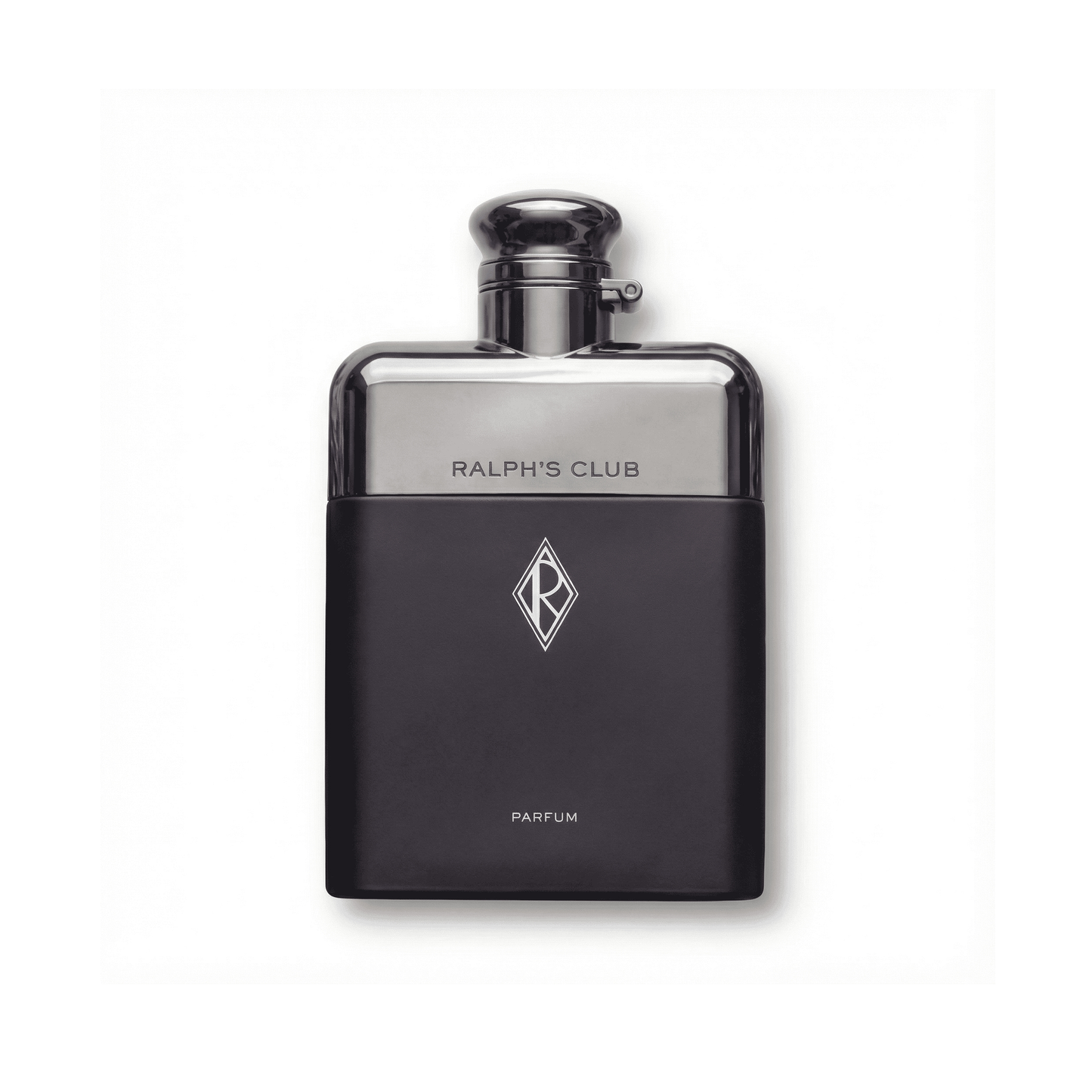 Bottle of Ralph's Club EDP fragrance on a white background with soft shadow
