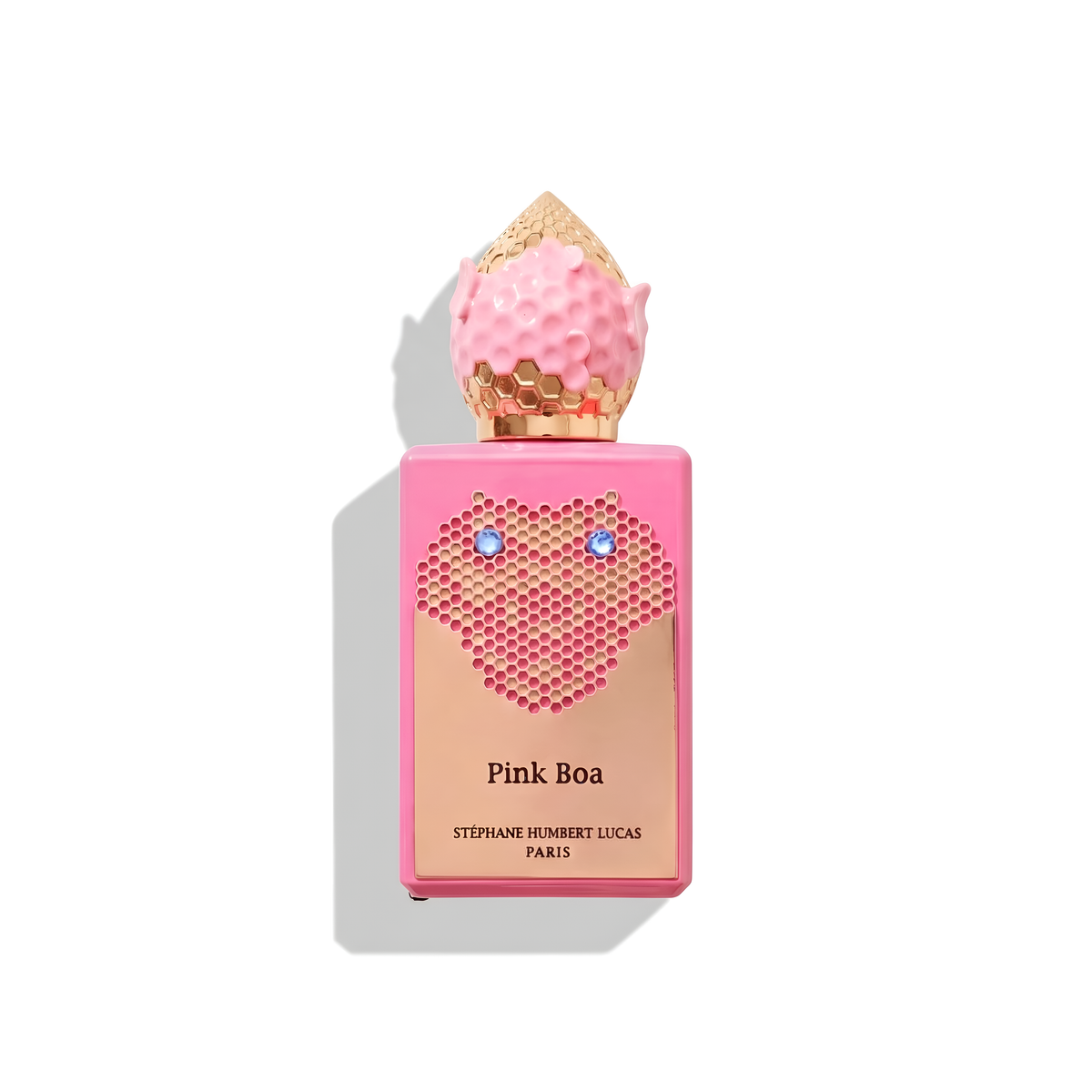 Bottle of SHL 777 Pink Boa EDP fragrance on a white background with soft shadow