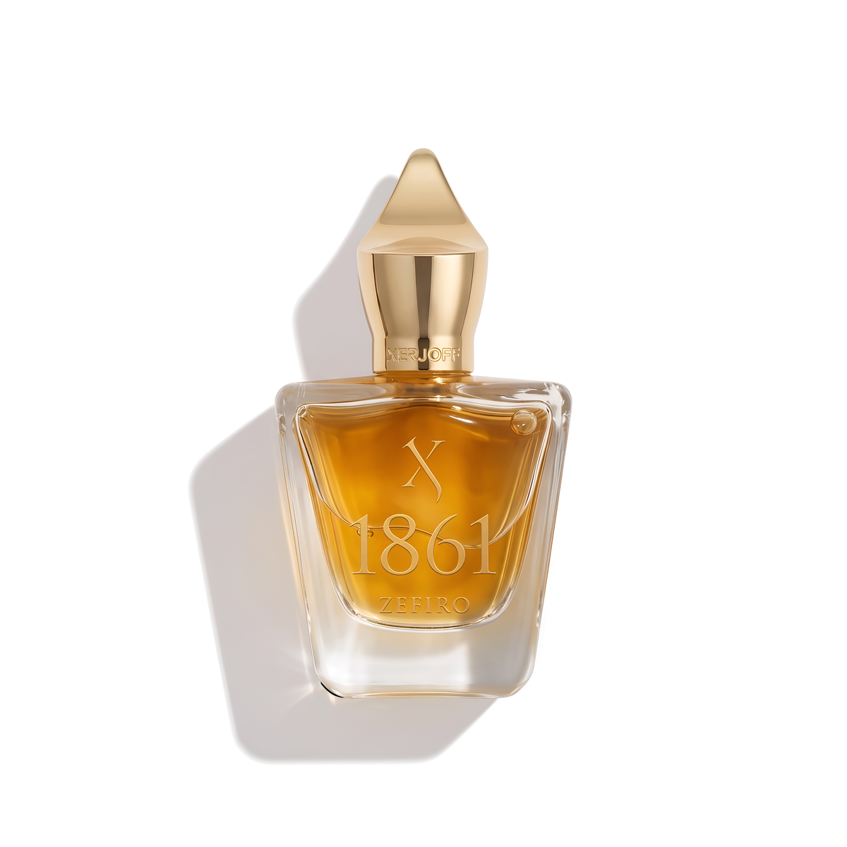 Bottle of Xerjoff Zefiro (Batch 2015) EDP fragrance on a white background with soft shadow
