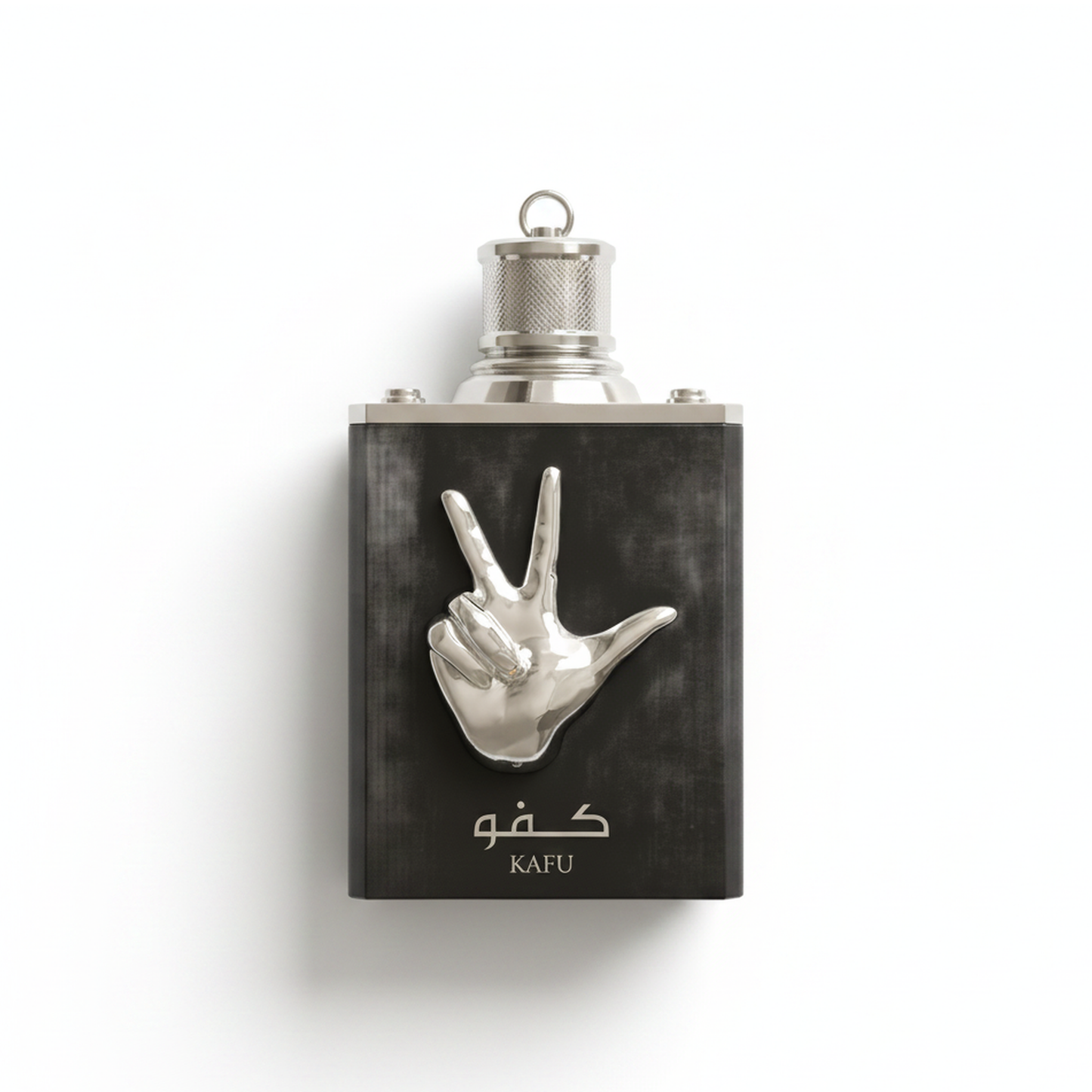 Bottle of Amaran Kafu fragrance on a white background with soft shadow