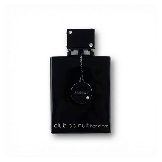 Bottle of Armaf Club de Nuit Intense Man Eau de Parfum EDP fragrance on a white background with soft shadow