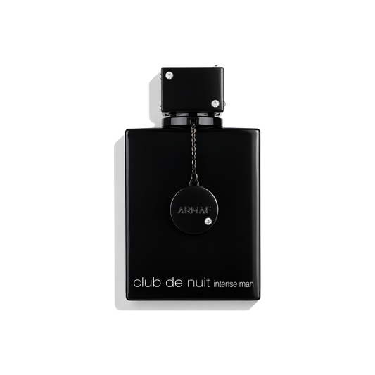 Bottle of Armaf Club de Nuit Intense Man Eau de Parfum fragrance on a white background with soft shadow