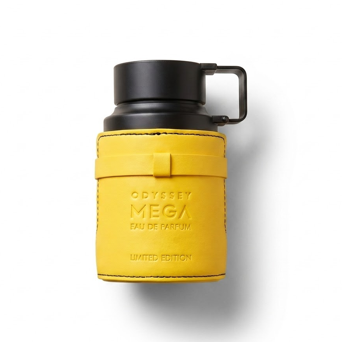 Bottle of Armaf Odyssey Mega EDP fragrance on a white background with soft shadow