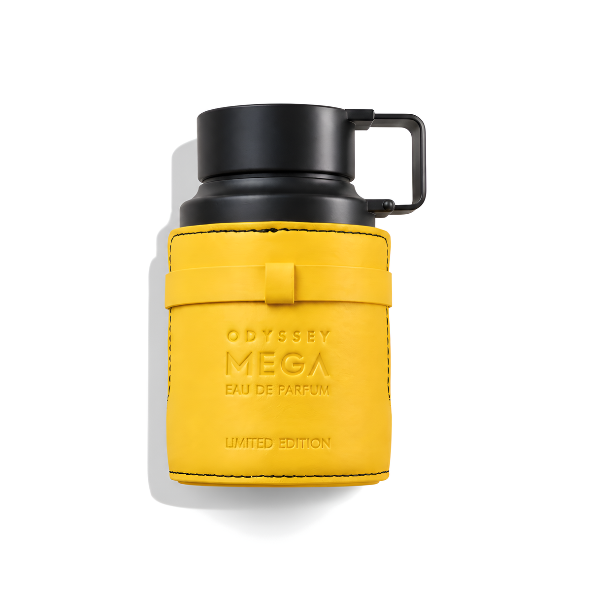 Bottle of Armaf Odyssey Mega EDP fragrance on a white background with soft shadow