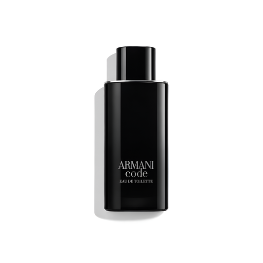 Bottle of Armani Code EDT fragrance on a white background with soft shadow