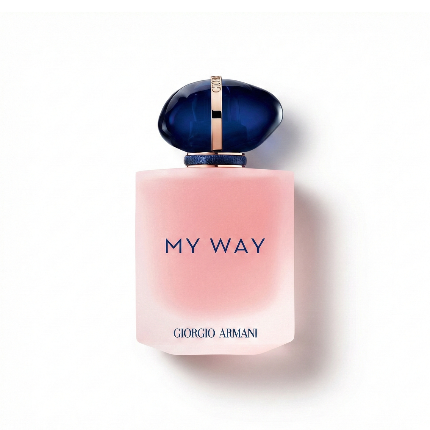 Bottle of Armani My Way Floral EDP fragrance on a white background with soft shadow