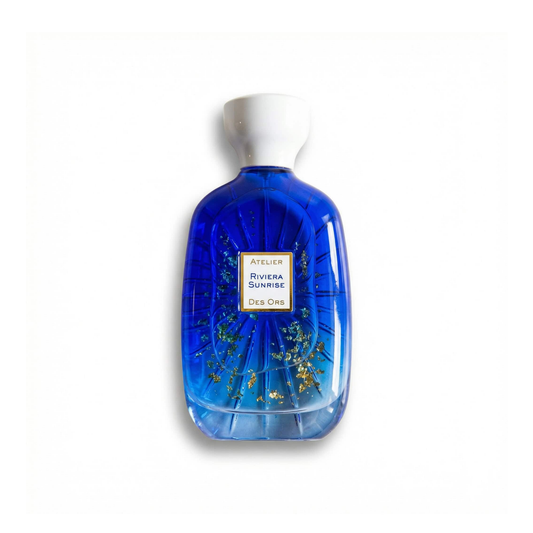 Bottle of Atelier des Ors Riviera Sunrise EDP fragrance on a white background with soft shadow