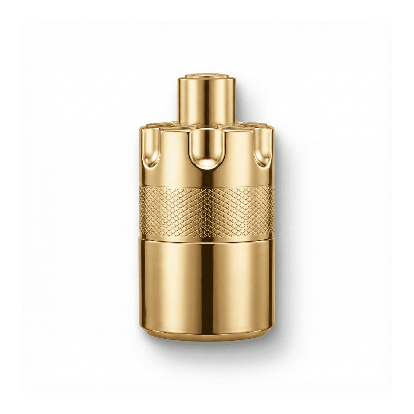 Bottle of Azzaro Forever Wanted Elixir fragrance on a white background with soft shadow