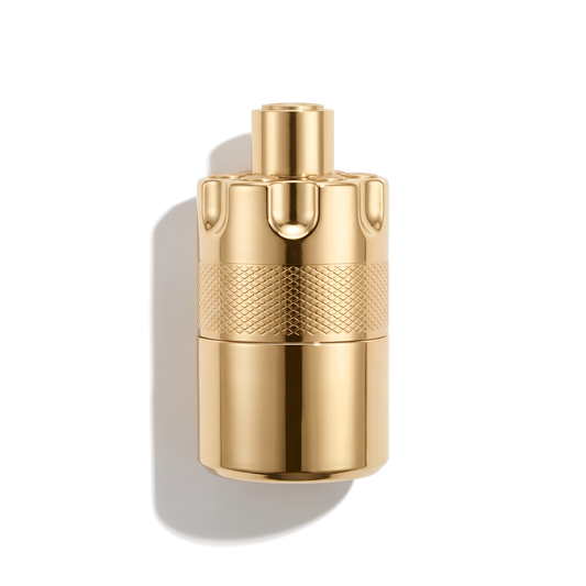 Bottle of Azzaro Forever Wanted Elixir fragrance on a white background with soft shadow