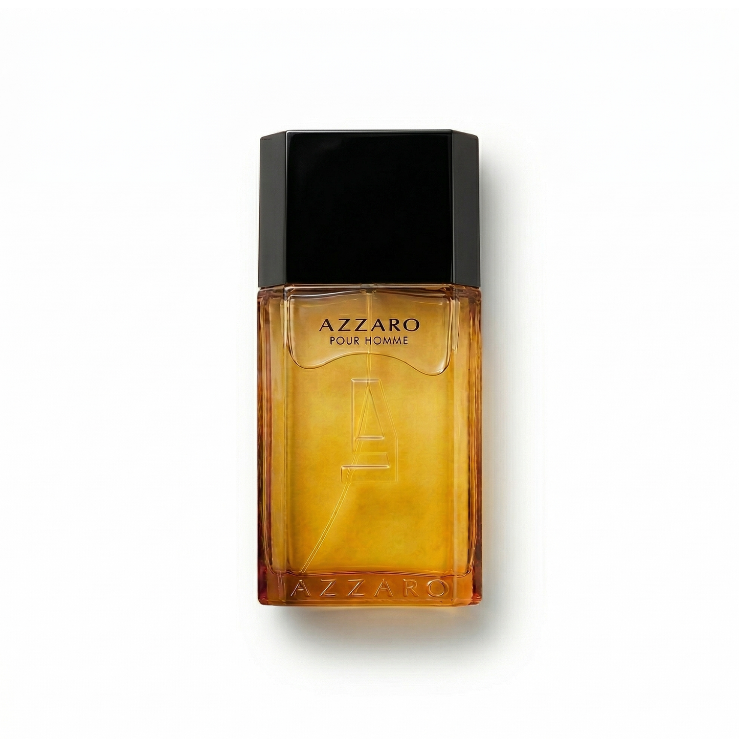 Bottle of Azzaro Pour Homme EDT fragrance on a white background with soft shadow