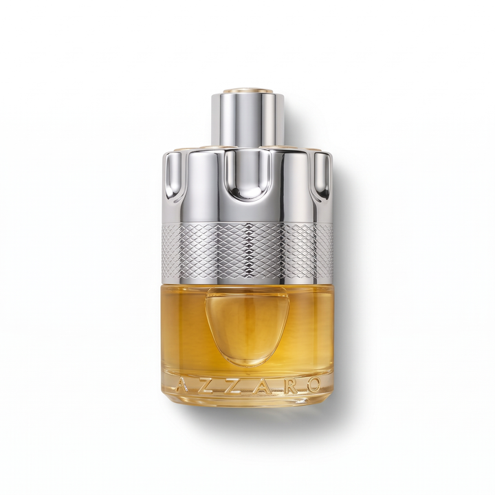 Bottle of Azzaro Wanted Eau de Toilette fragrance on a white background with soft shadow