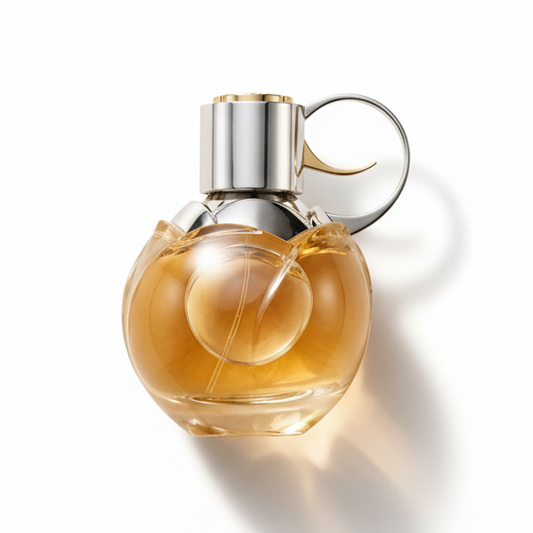 Bottle of Azzaro Wanted Girl EDP fragrance on a white background with soft shadow