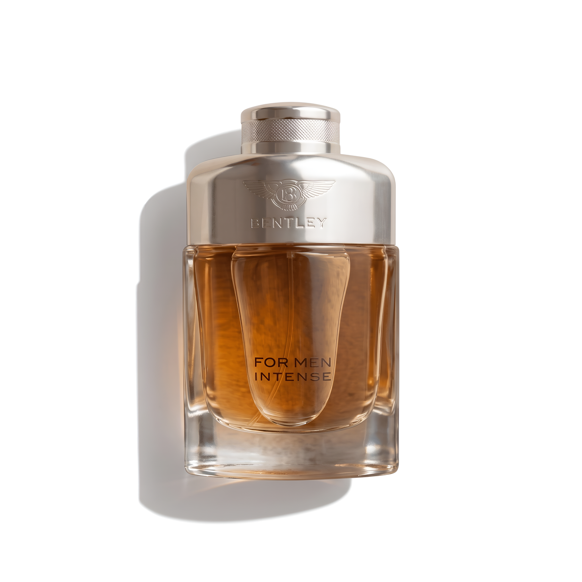 Bottle of Bentley For Men Intense EDP fragrance on a white background with soft shadow