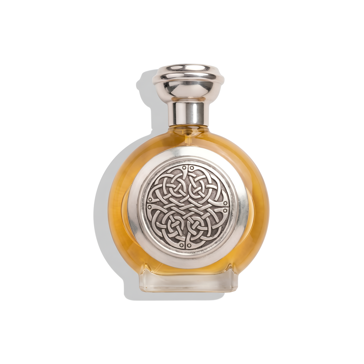 Bottle of Boadicea Rebellious EDP fragrance on a white background with soft shadow