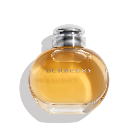Bottle of Burberry For Women EDP fragrance on a white background with soft shadow
