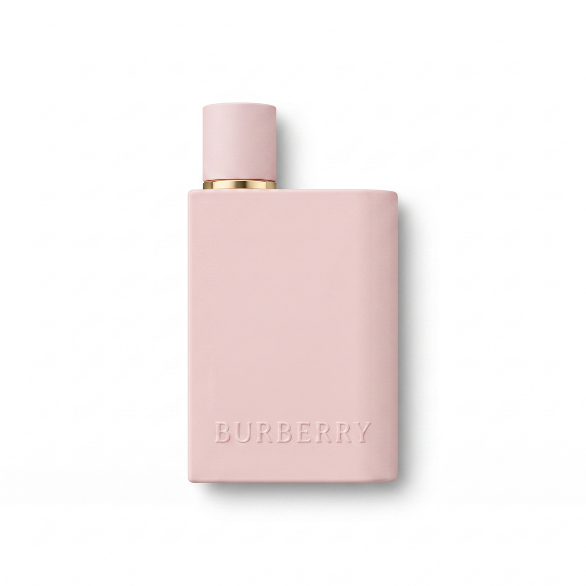 Bottle of Burberry Her Intense EDP fragrance on a white background with soft shadow
