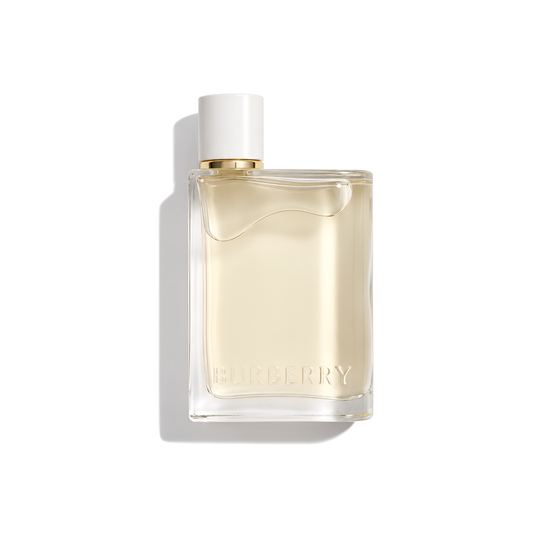 Bottle of Burberry Her London Dream EDP fragrance on a white background with soft shadow