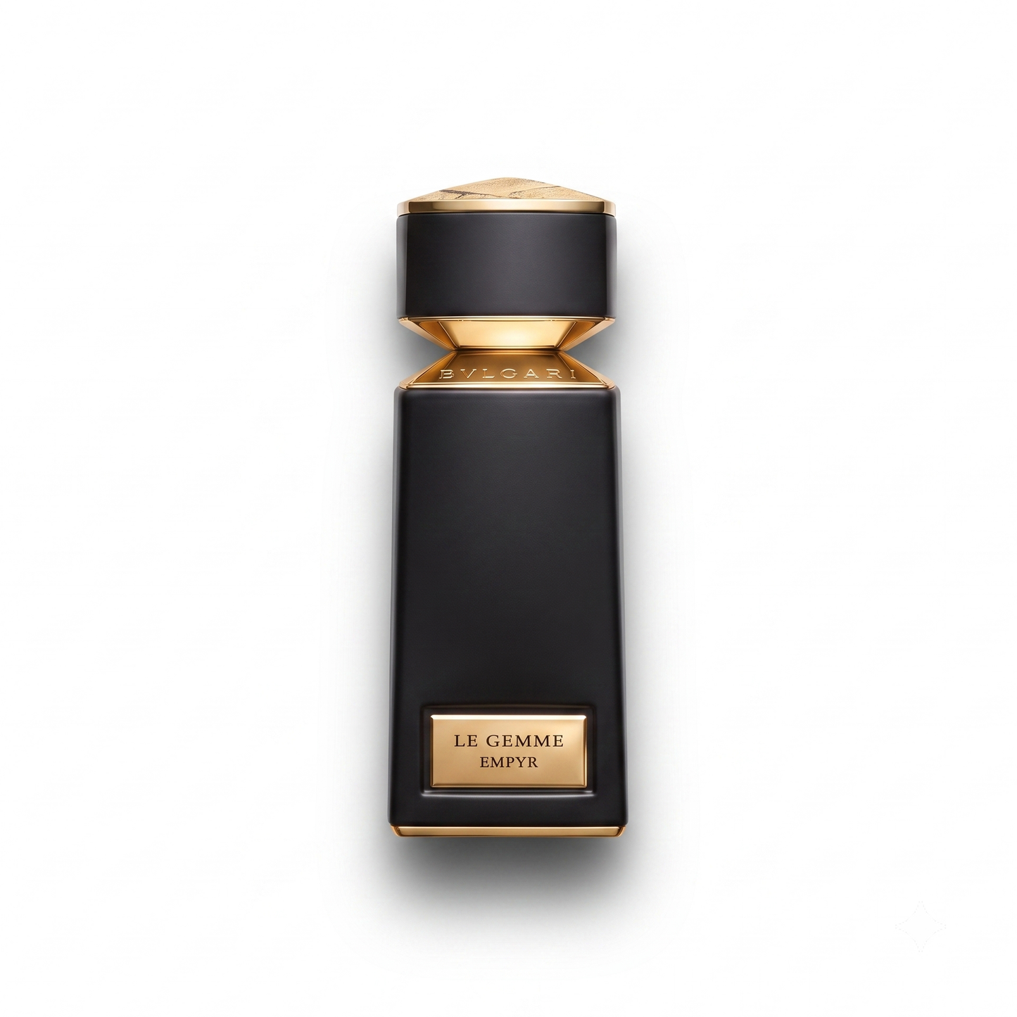 Bottle of Bvlgari Le Gemme Empyr EDP fragrance on a white background with soft shadow