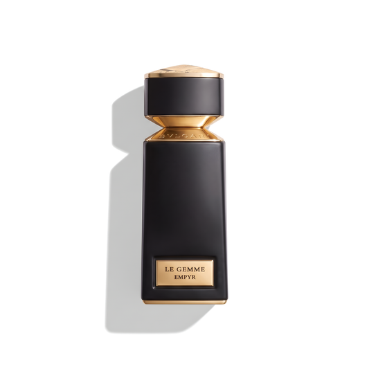 Bottle of Bvlgari Le Gemme Empyr EDP fragrance on a white background with soft shadow