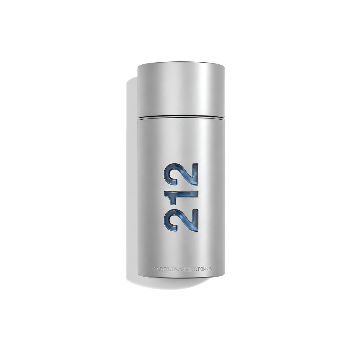 Bottle of Carolina Herrera 212 Men NYC EDT fragrance on a white background with soft shadow