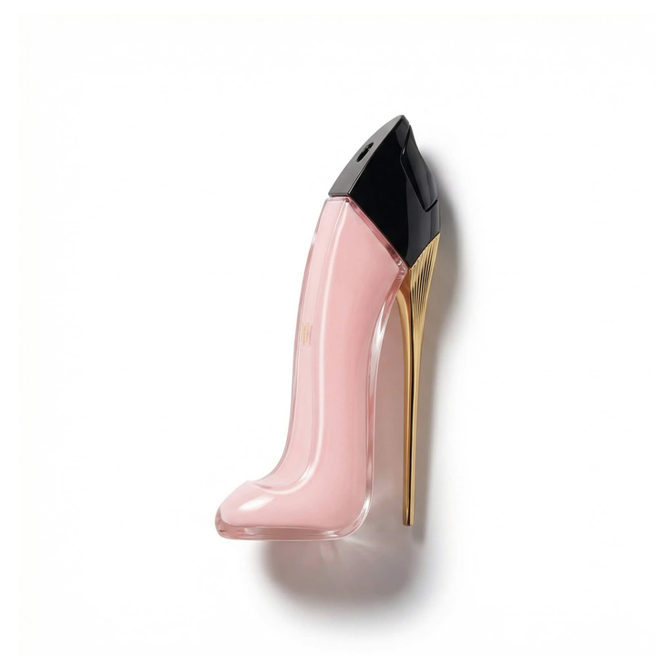 Bottle of Carolina Herrera Good Girl Blush EDP fragrance on a white background with soft shadow