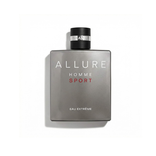 Bottle of Chanel Allure Homme Sport Eau Extreme EDP fragrance on a white background with soft shadow