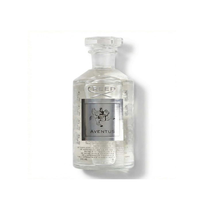 Bottle of Creed Aventus EDP fragrance on a white background with soft shadow