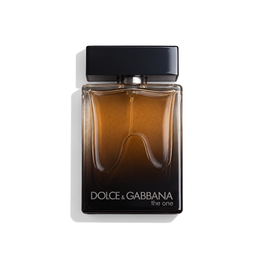 Bottle of D&G The One Eau De Parfum fragrance on a white background with soft shadow