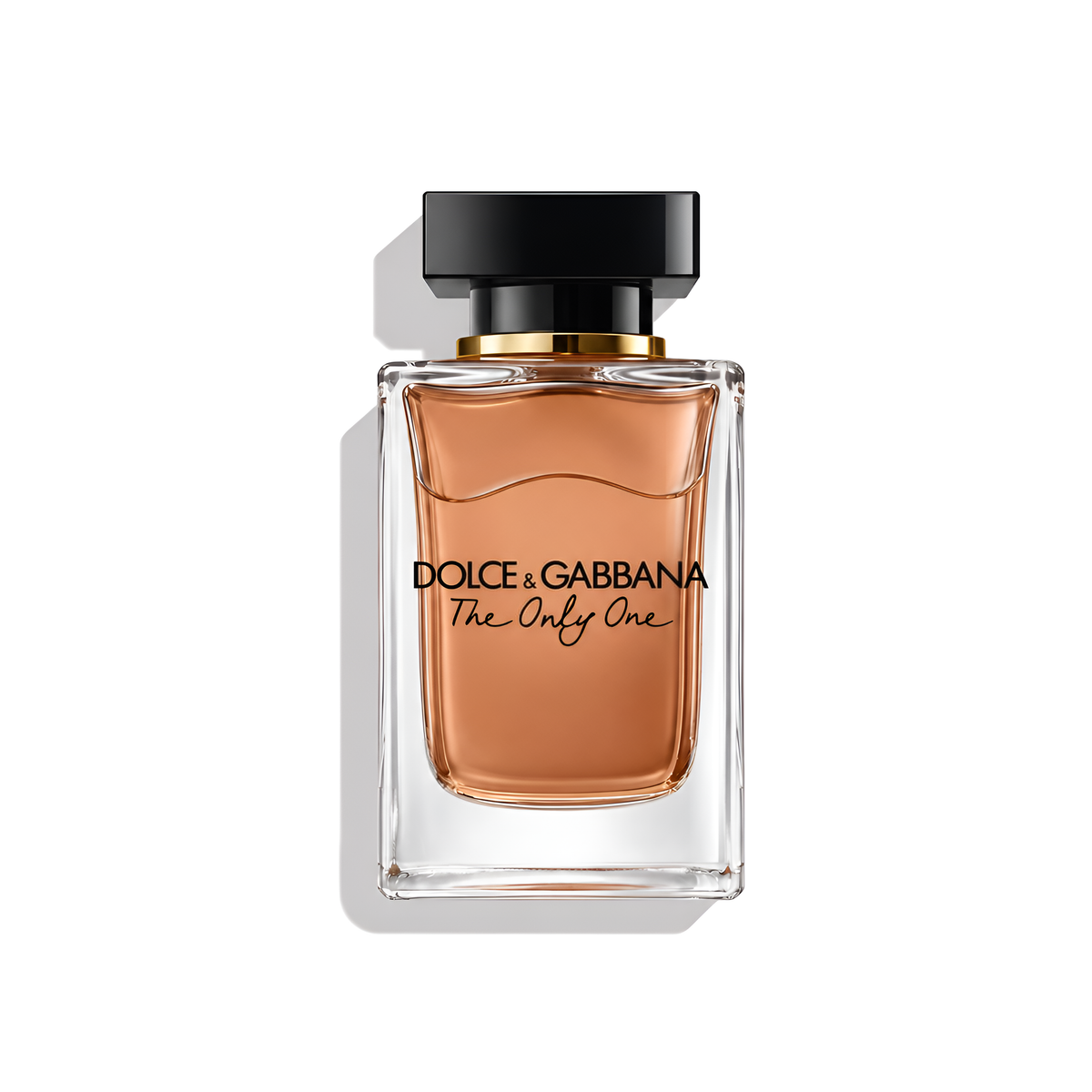 Bottle of D&G The Only One EDP fragrance on a white background with soft shadow